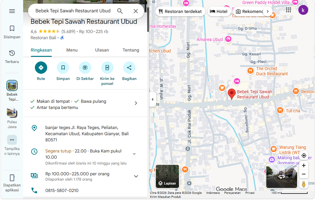 Hasil maps Bali